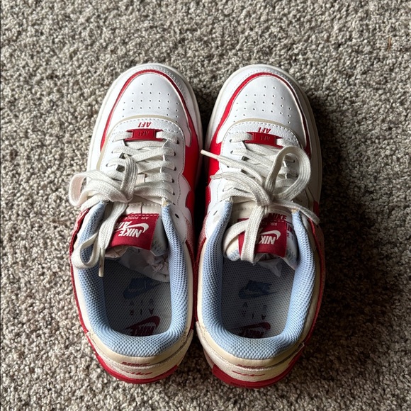 Nike Air Force 1 Shoes; Size 8.5, Red, White, and Blue - Picture 3 of 7